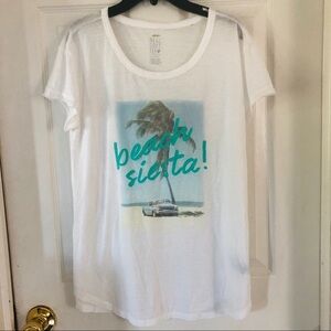 NWOT Aerie real soft tee beach siesta retro photos palm tree shirt size small